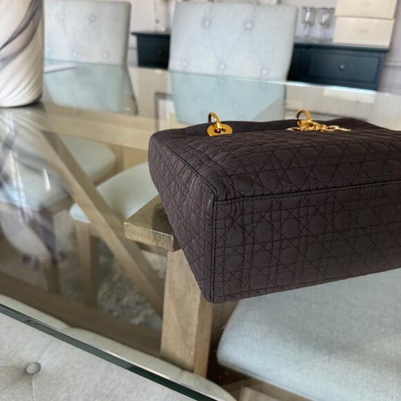 DIOR NYLON Vintage Lady Dior Brown Large - Picture 7 of 16